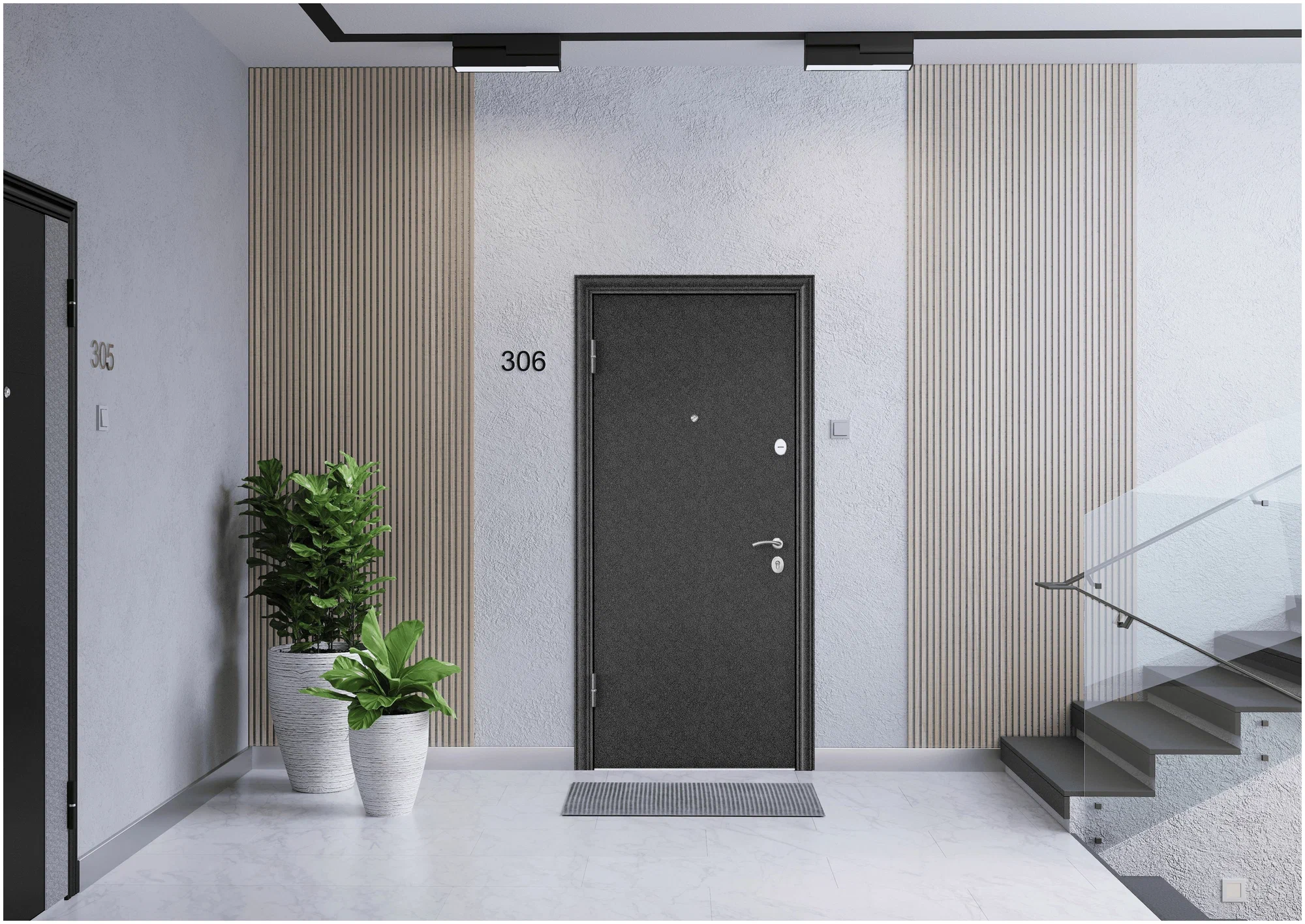 Черные металлические двери