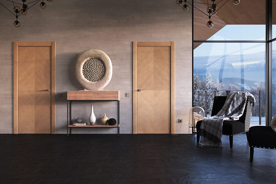 Деревянные двери в зал